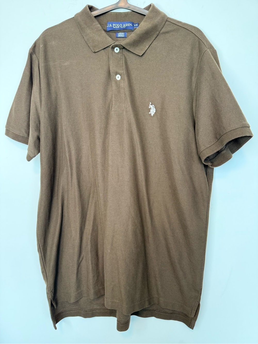 U.S. Polo Assn. Brown Short Sleeve Polo with Embroidered Logo size Large - Picture 4 of 9